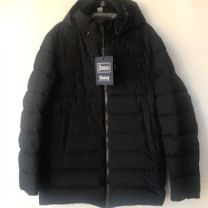 Herno Men’s Black Down Zip Up Hooded Coat.